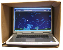 heated laptop in a box